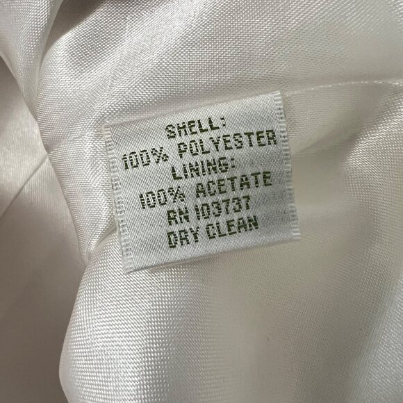 Donna Morgan Womens White Satin Strapless Formal Dress Bow Pencil Skirt size 4 - Picture 10 of 11